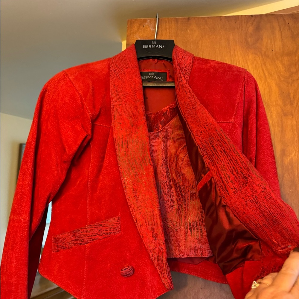 Vintage Berman’s leather jacket with top